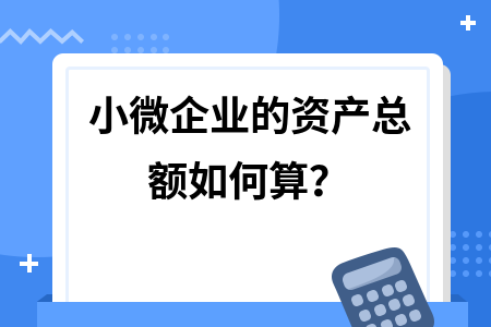 小微企業(yè)的資產(chǎn)總額如何算？